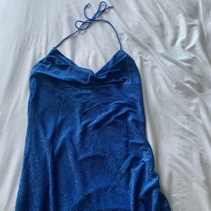 Blue glittery party dress